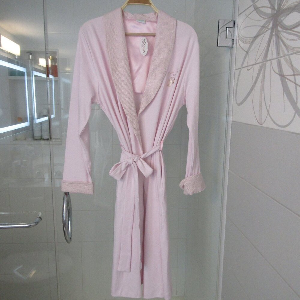 Italian Made Di Ben Pink 100% Cotton Dressing Robe---Size 48/12---NWT's